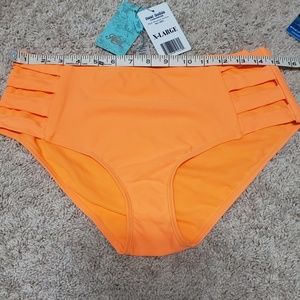 High Waist Bikini Bottoms with Cutout Detail